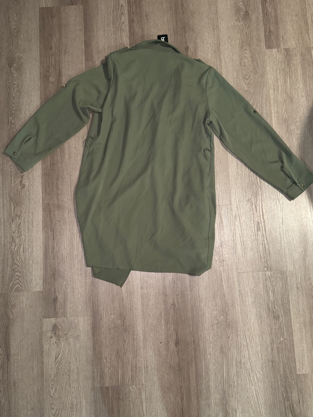 Boohoo Olive Green Waterfall Trench - Picture 4 of 4